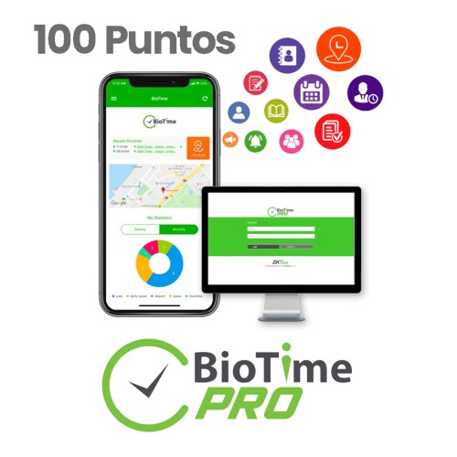 BioTimePro App (Permanente) 100P (BTP-A-100-P) (Necesita licencia base permanente)
